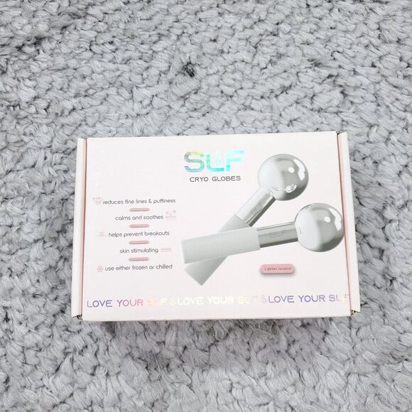 SLF Cryo Globes 2 Pack Metallic Silver New Sealed Cooling Cryotherapy Facial - Picture 2 of 3